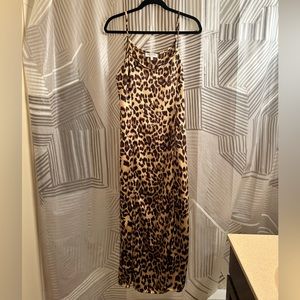 Leopard maxi dress with slit